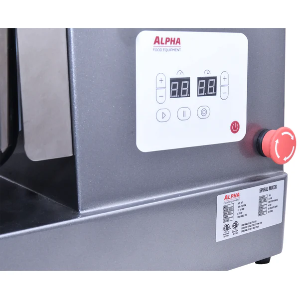 Alpha AVS-10T Ten Speed Commercial Tilting Spiral Mixer - 10Qt Capacity, 120V