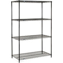 Chrome / Black Epoxy Wire Shelf Kits (72" High, 4 Shelves) - Various Sizes