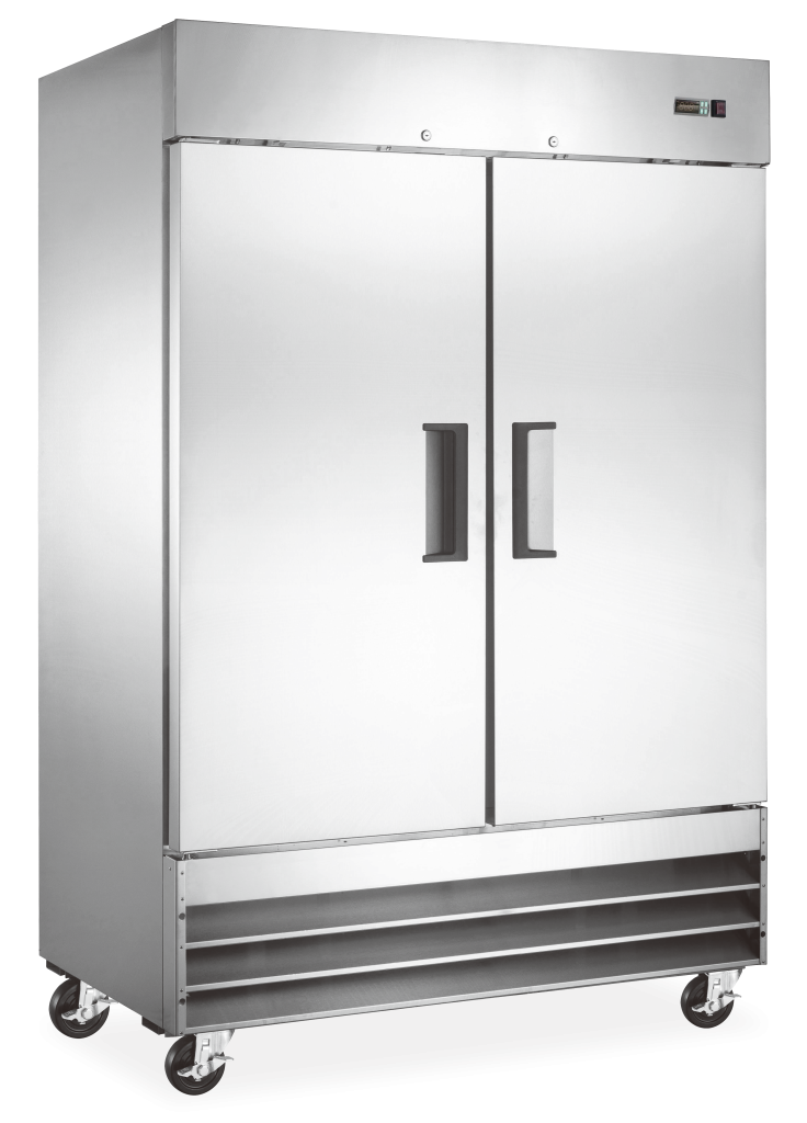 Double Solid Door 54" Wide Stainless Steel Refrigerator