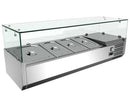Refrigerated 47" Topping Rail with Glass Sneeze Guard - OMCAN,