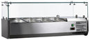 Refrigerated 47" Topping Rail with Glass Sneeze Guard - OMCAN,
