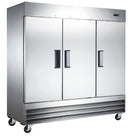 OMCAN Triple Solid Door 81" Wide Stainless Steel Refrigerator