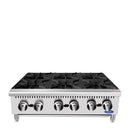 Atosa ACHP-6 Natural Gas/Propane 6 Burner Hot Plate - 32,000 BTUs Per Burner