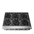 Atosa ACHP-6 Natural Gas/Propane 6 Burner Hot Plate - 32,000 BTUs Per Burner