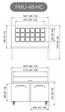 Fresh Town FMU-48 Double door 48" Refrigerated Mega top Sandwich Prep Table
