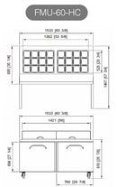 Fresh Town FMU-60 Double door 60.5" Refrigerated Mega top Sandwich Prep Table