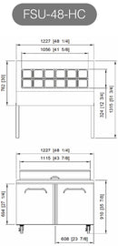 Fresh Town FSU-48 Double door 48.5" Refrigerated Sandwich Prep Table