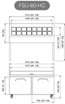 Fresh Town FSU-60-HC Double door 60.5" Refrigerated Sandwich Prep Table