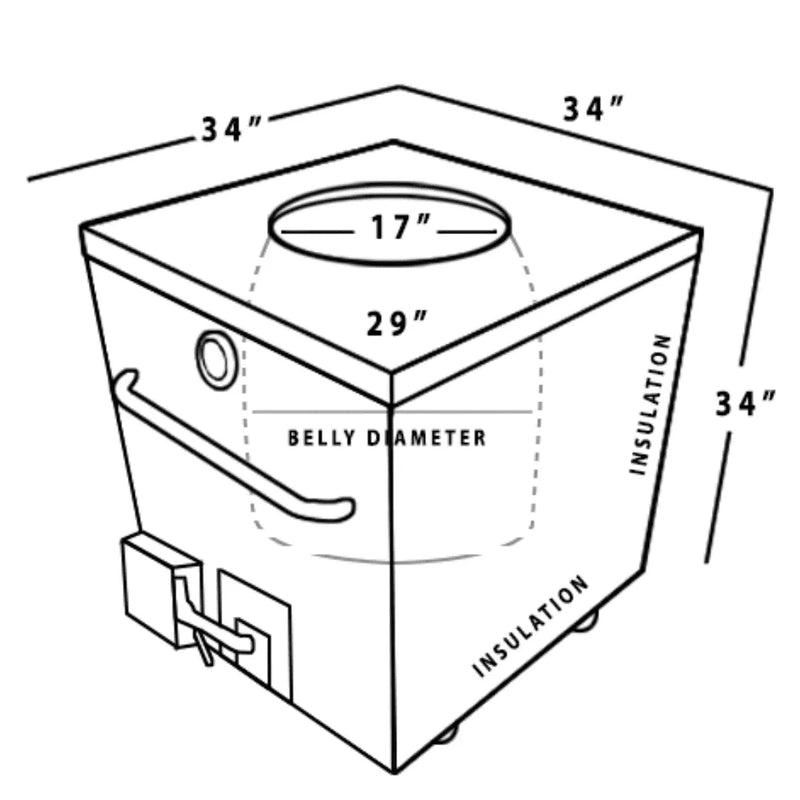 Morni T04 Tandoor oven - 34"x34", 100,000 BTU