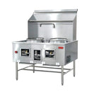 Two Chamber Wok Range with 2 x 16″ Rings, Backsplash, Faucet, 250,000 BTU – Natural Gas