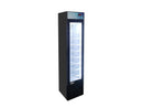 17″ Slim One (1) Glass Door Display Freezer with Top Lightbox, 3.7 cu. ft. (105 L), Black - OMCAN,