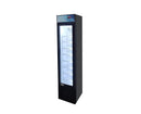 17″ Slim One (1) Glass Door Display Freezer with Top Lightbox, 3.7 cu. ft. (105 L), Black - OMCAN,