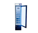 17″ Slim One (1) Glass Door Display Freezer with Top Lightbox, 3.7 cu. ft. (105 L), Black - OMCAN,