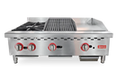 Hot Plate, Char broiler and Griddle Combo - 36" Countertop Gas Combination, OMCAN,