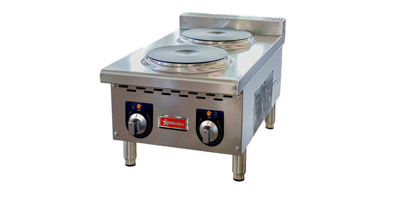 Countertop Electric Hot Plates, 2 Burners, 208V/60Hz/1Ph, 4000W, OMCAN,