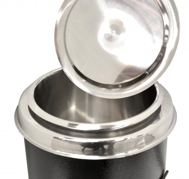 Black Steel 6qt Electric Soup Kettle - OMCAN, 41080