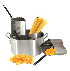 Aluminum Pasta Cooker Pot Set with 4 Stainless Steel Inserts - 20qt