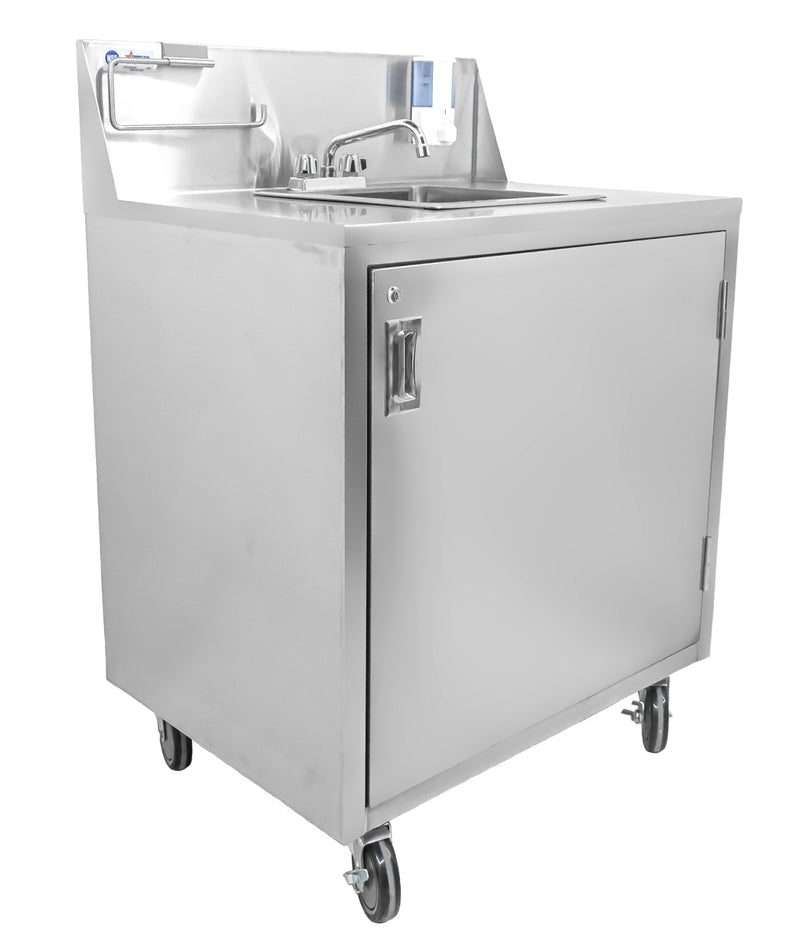 Portable Hand Sink with Water Heater Tank & Pump - Omcan 46788