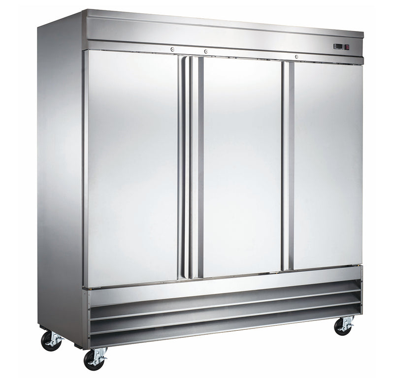 WindChill WC-3DSF Triple Solid Door 81" Wide Stainless Steel Freezer