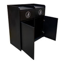 Double Trash Receptacle with two 36-Gallon Bins- Black