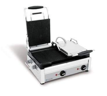 Eurodib SFE02365 - All Ribbed Plates, 18" x 11" Cooking Surface Double Panini Grill - 240V