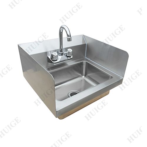 Hand sink with faucet - Side splash