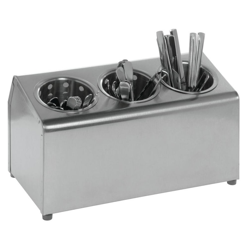 Cutlery holder / organizers - 3 holes with stainless steel caddies
