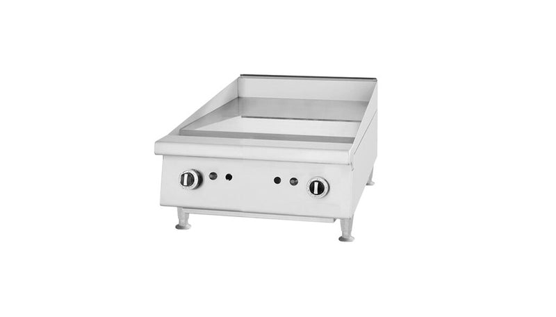 24" Chrome Plated 2-Burner Countertop Griddle