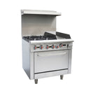 4 burner + 12" Thermostat Griddle with oven