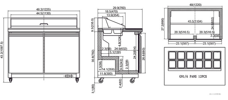 North-Air NA-S48 Double Door 48" Sandwich cooler