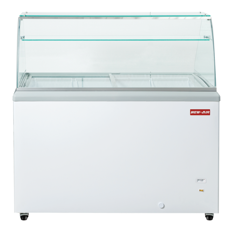 New-Air NIF-50-DC 50-INCH ICE CREAM DIPPING FREEZER WITH FLAT SNEEZE GUARD