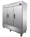 Kore@ LRSF3-H Triple Solid Door 78" Wide Stainless Steel Freezer