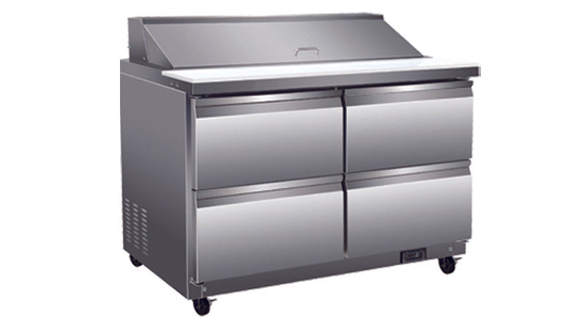 North-Air NA-S48-4D Double Door 48" Refrigerated Sandwich Prep Table with drawers