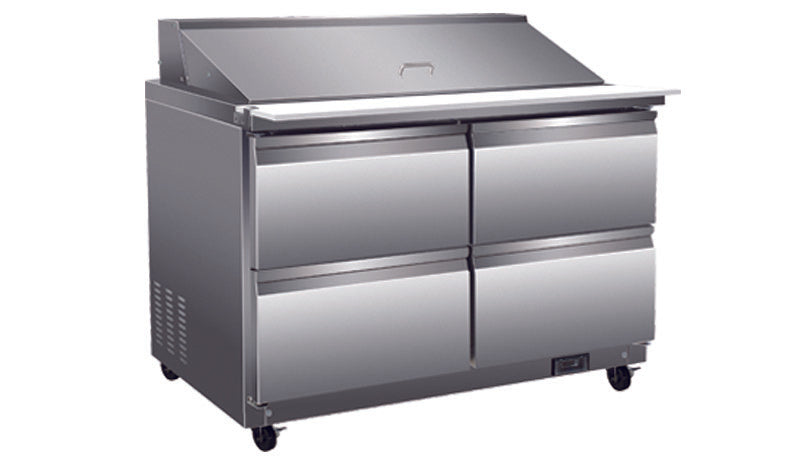 North-Air NA-S48M-4D Double Door 48" Refrigerated Mega Top Sandwich Prep Table with drawers