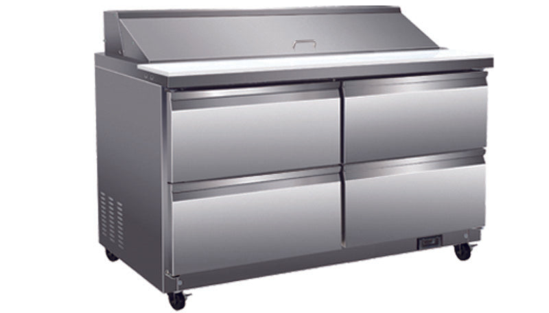 North-Air NA-S60-4D Double Door 61" Refrigerated Sandwich Prep Table with drawers