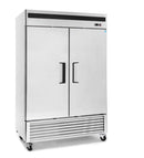 Suttonaire MBF8507 Double Solid Door 55" Wide Stainless Steel Refrigerator